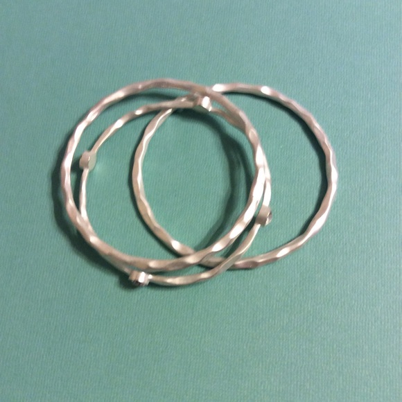 NWT Silver Bangle Bracelets (3) - Picture 2 of 2